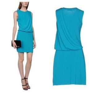 Fausto Puglisi / NWT  draped short dress in turquoise 48 XL
